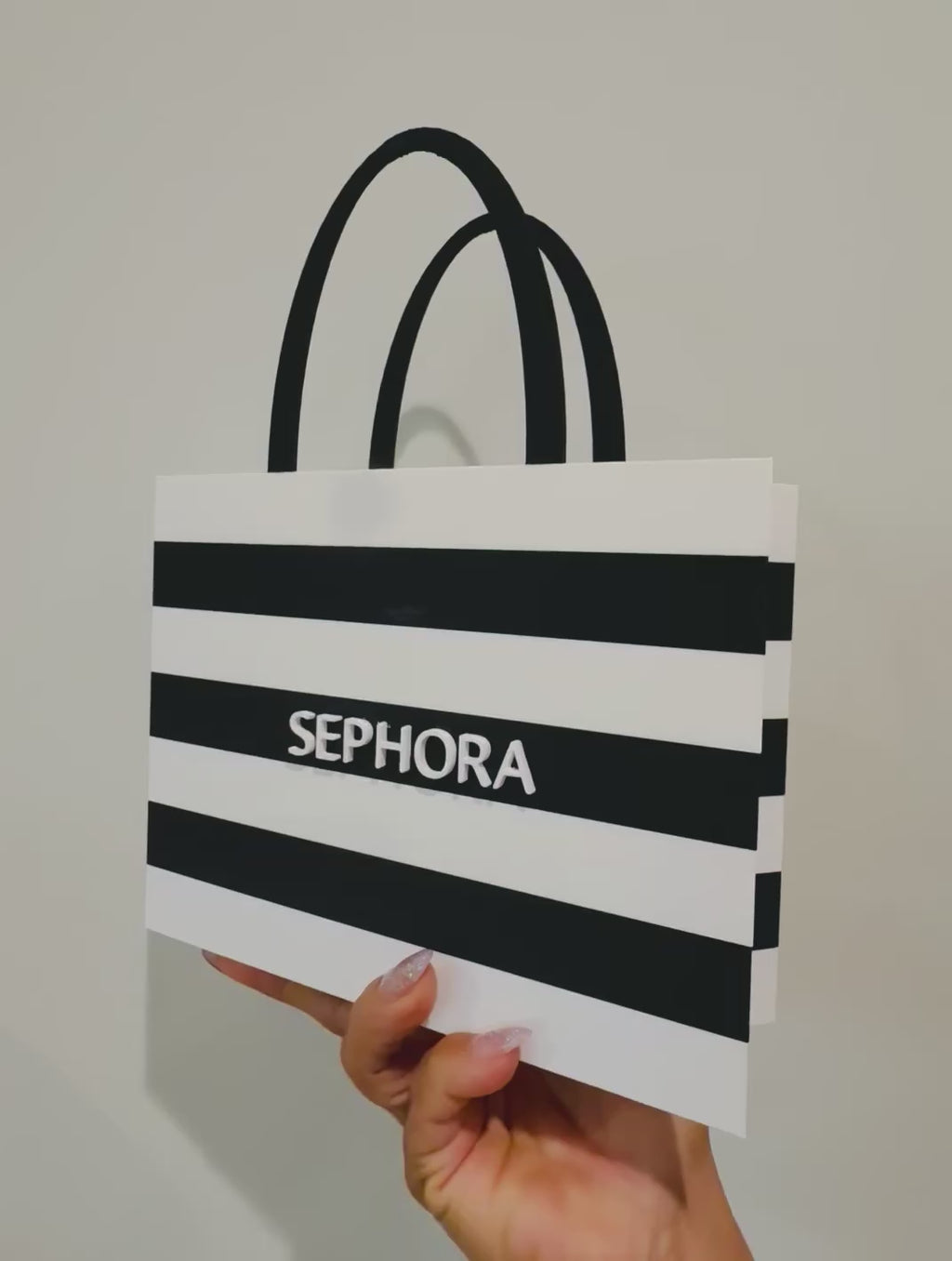 MEDIUM Sephora Striped W/Handles 3D-print bag